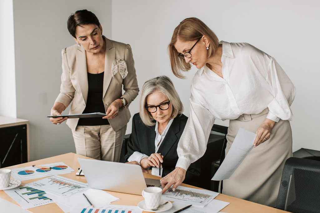 Three Women Having a Meeting at the Office