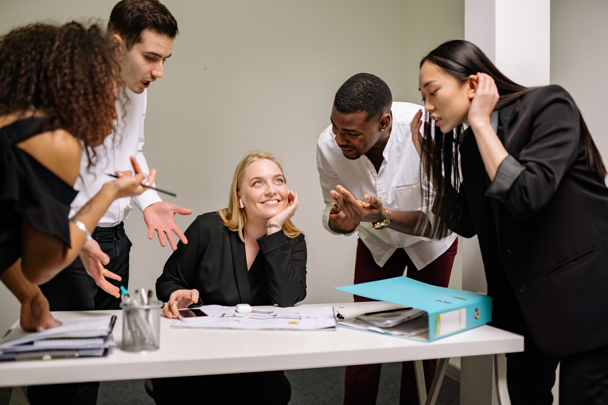 A Group of People Discussing